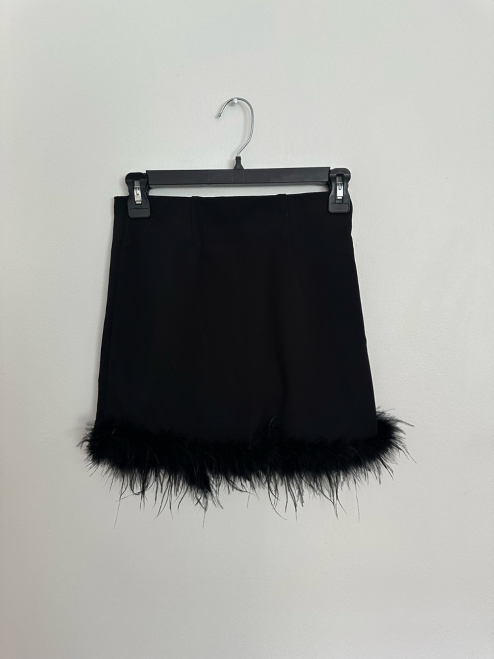Black Feather-Trim Mini Dress Set - Picture 4 of 5